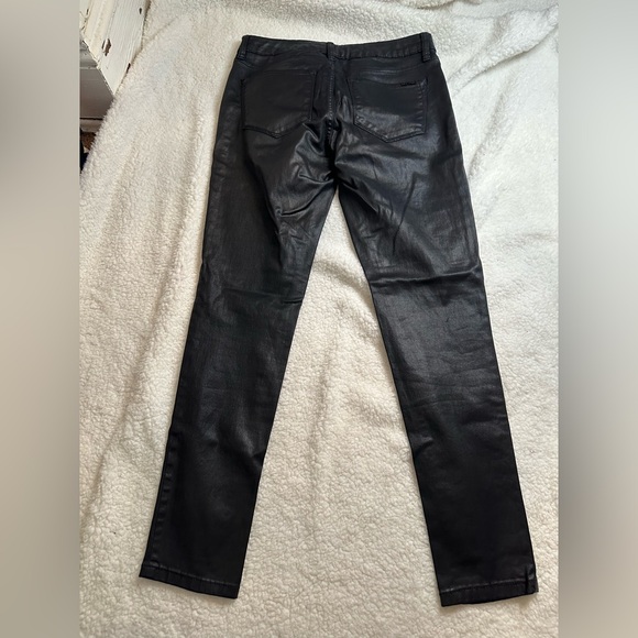 LRL Ralph Lauren Jeans Women 8 Black Modern Skinny Pants Wax Coated Leather-like - Picture 6 of 8